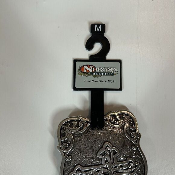 Nocona Leather Belt With Buckle Brown Embossed Cross Men’s Medium - Picture 5 of 8